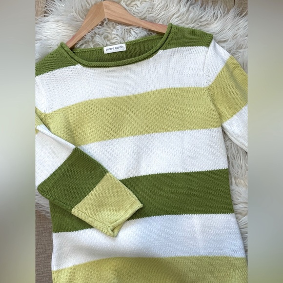 Pierre Cardin Striped Cotton Sweater (S) - Picture 3 of 13